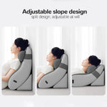 FULLHOT Reading Pillow for Sitting in Bed Ergonomic Wedge Back Pillow Side Pockets Cover