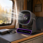 Rechargeable Solar Table Fan with Wireless Charging