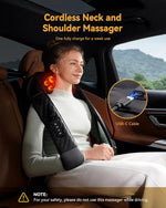 Cordless Neck & Back Massager with Heat 4D Deep Tissue Kneading