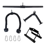 Cable Machine Attachments Set with Tricep Rope & Handles