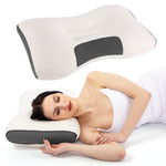 UFIST 2PCS Soft Knitted Massage Neck Pillow Removable Cover Sleeping Comfort Gift Set