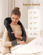 Cordless Neck & Back Massager with Heat 4D Deep Tissue Kneading