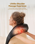 Cordless Neck & Back Massager with Heat 4D Deep Tissue Kneading
