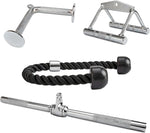 Cable Machine Attachments Set with Tricep Rope & Handles