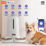WiFi Automatic Cat Feeder for 2 Cats, 4L Smart APP Food Dispenser with Bowls