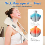 Cordless Shiatsu Neck Massager with Heat, 4D Deep Tissue Shoulder Massage Device