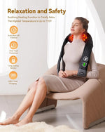 Cordless Neck & Back Massager with Heat 4D Deep Tissue Kneading