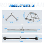 Cable Machine Attachments Set with Tricep Rope & Handles