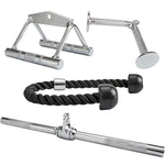 Cable Machine Attachments Set with Tricep Rope & Handles