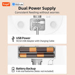 WiFi Automatic Cat Feeder for 2 Cats, 4L Smart APP Food Dispenser with Bowls