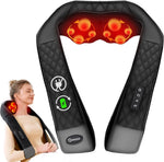 Cordless Neck & Back Massager with Heat 4D Deep Tissue Kneading