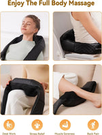 Cordless Neck & Back Massager with Heat 4D Deep Tissue Kneading